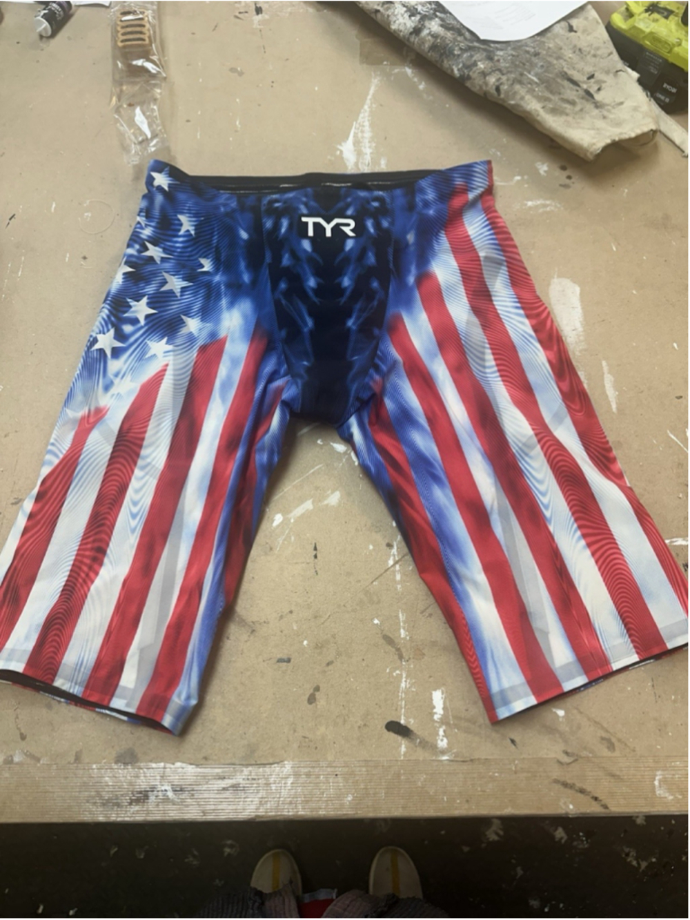 NWOT TYR Men's Venzo Genesis USA Technical Swimsuit Size 36